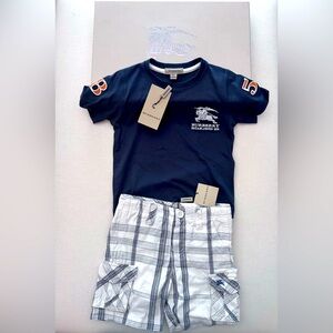 Burberry kids cargo shorts and tee 2/3yr